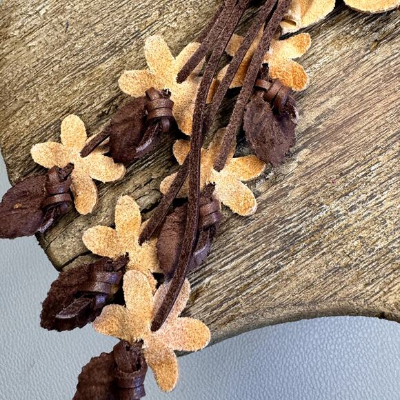 Leather Flower Purse Charm Genuine Leather Fall Daisy Bag Charm NEW FAST SHIP - Picture 6 of 6